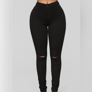 Fashion Nova Canopy Ripped Jeans Size 11 Black